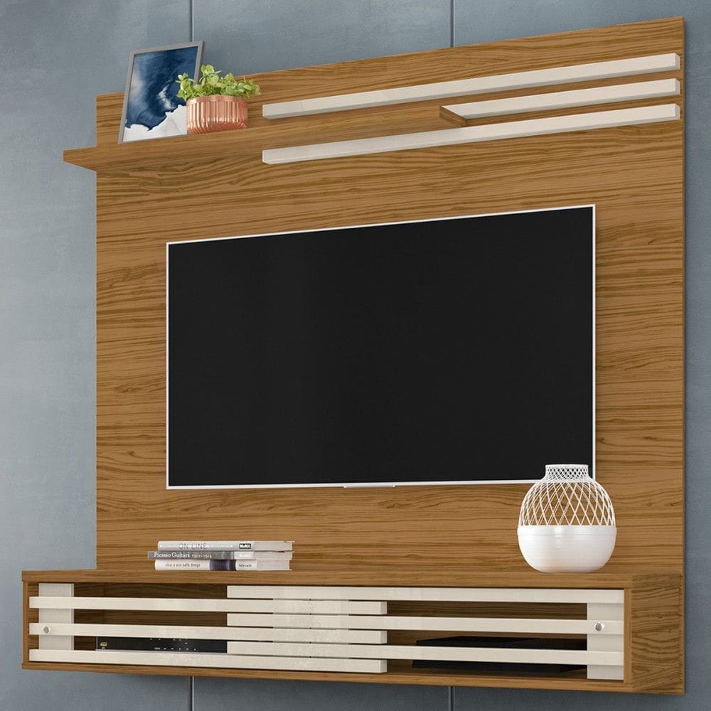 Painel para TV Até 55 Polegadas Stock 2 Portas Sublime Naturalle/Off White - Pnr Móveis