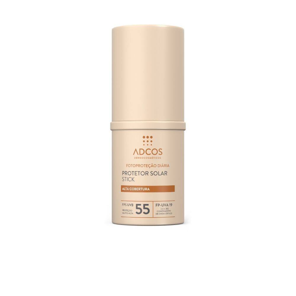 Protetor Solar Adcos Stick Alta Cobertura FPS 55 Beige 17g