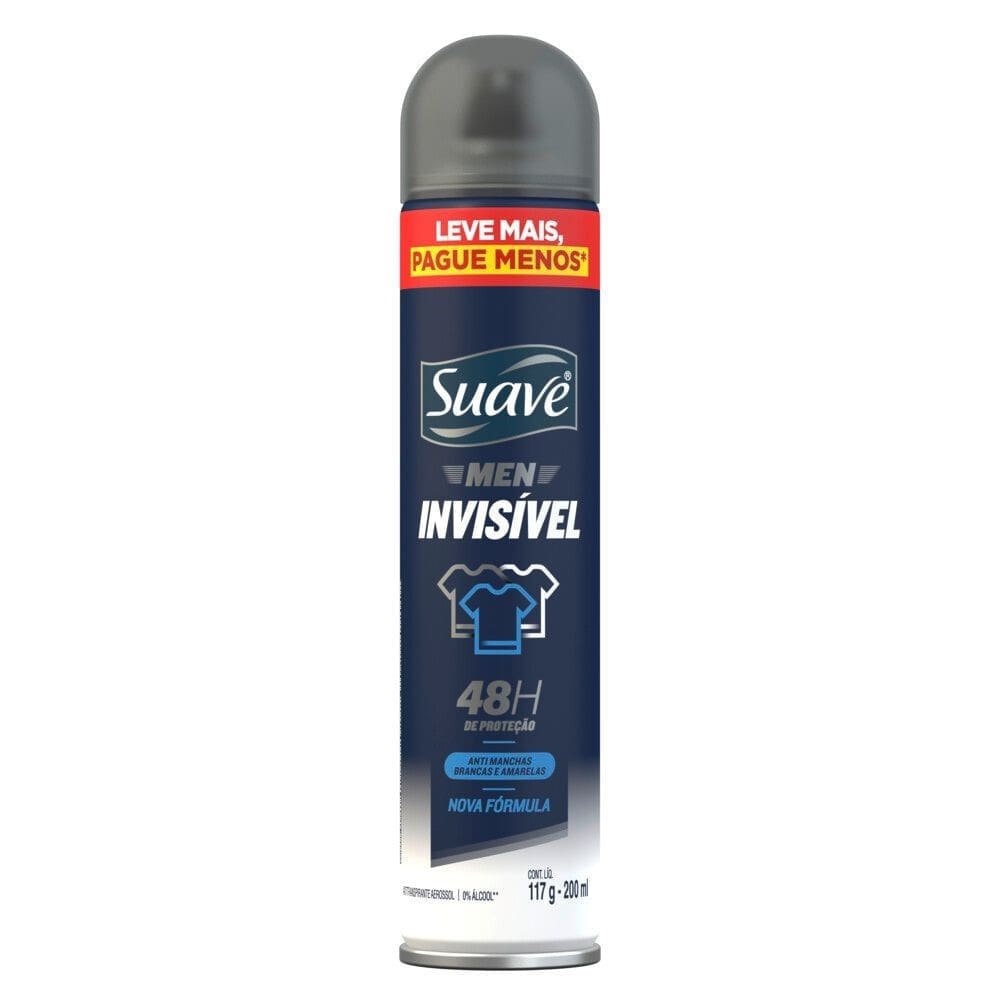 Desodorante Aerosol Suave Invisível 48 Horas de Proteção 200ml