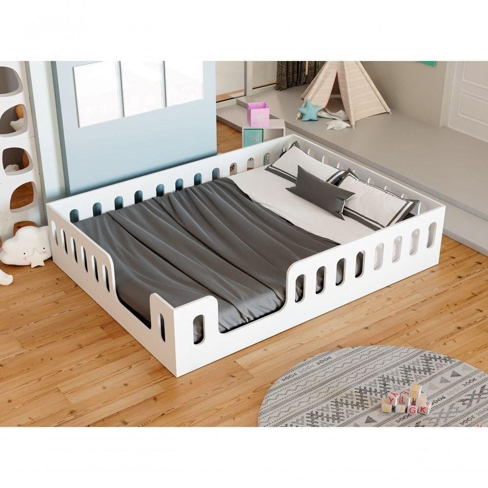 Cama Infantil Casal Penélope Estilo Montessoriano Com Colchão Incluso