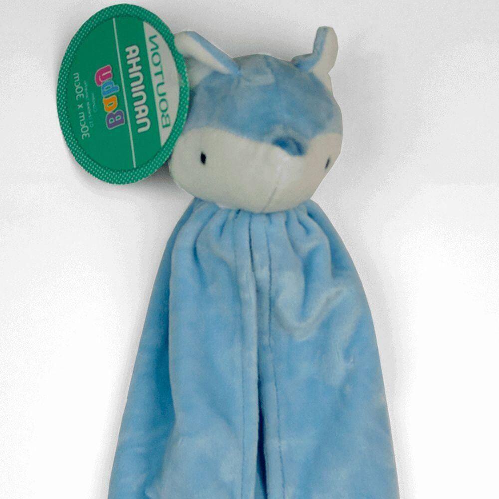 Naninha Bouton Com Prendedor De Chupeta E Pelucia Raposa Azul