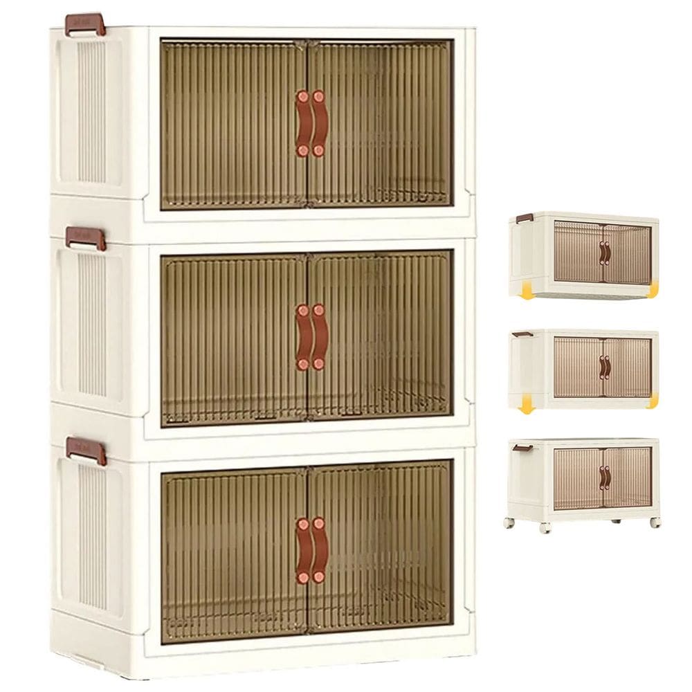Armario Organizador Dobravel 3 Andares Empilhavel Porta Objetos Roupa Decoraçao