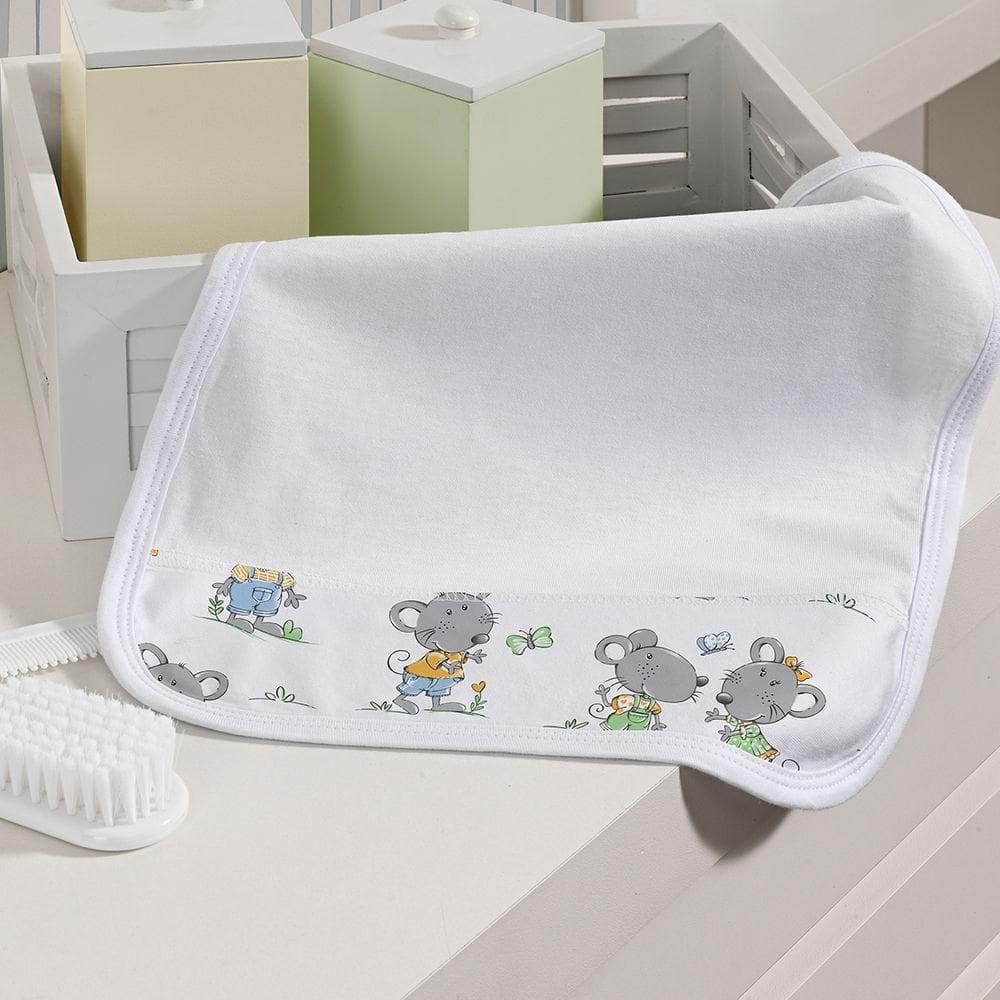 Kit Toalhinha De Boca Com 02 Peças Tecebem Baby Malha 100% Algodão Tom Branco