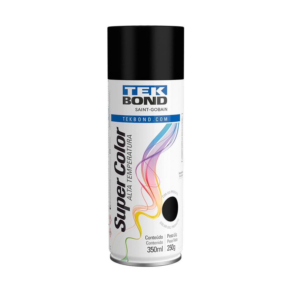 Tinta Super Color Tekbond 350Ml 250G Cor:Preto Fosco Alta Temperatura