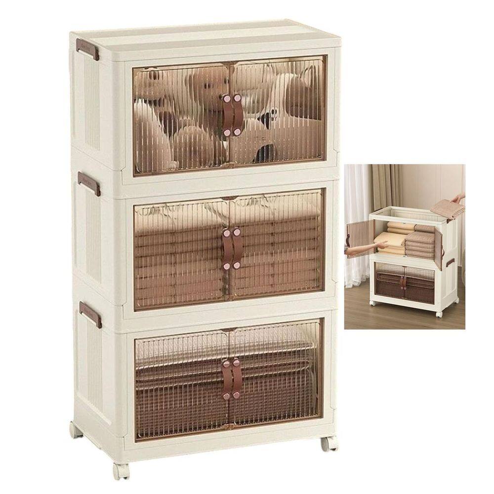 Armario Organizador 3 Andares Empilhavel Porta Objetos Roupa Multisuo Casa