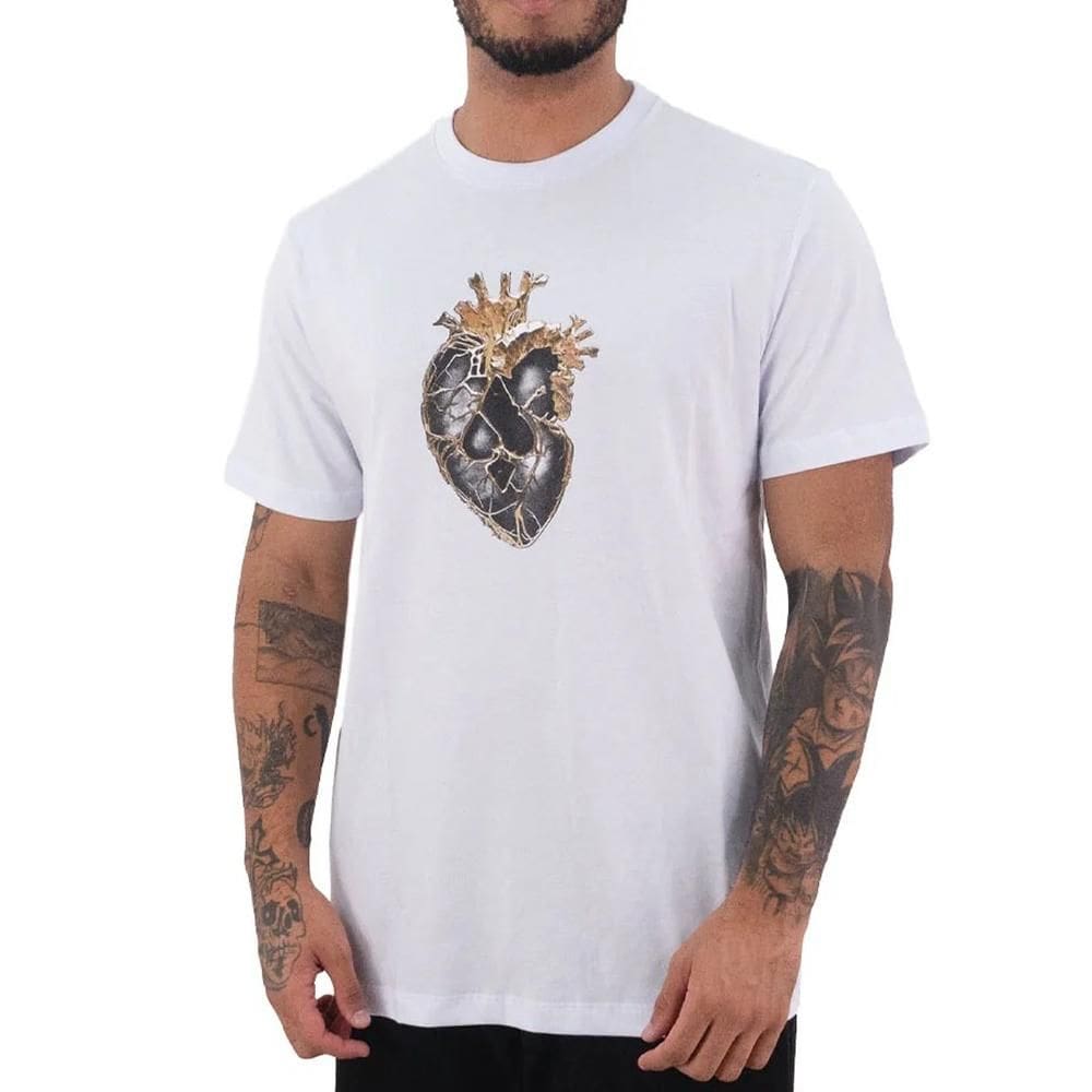 Camiseta MCD Coração Dourado WT25 Masculina Branco