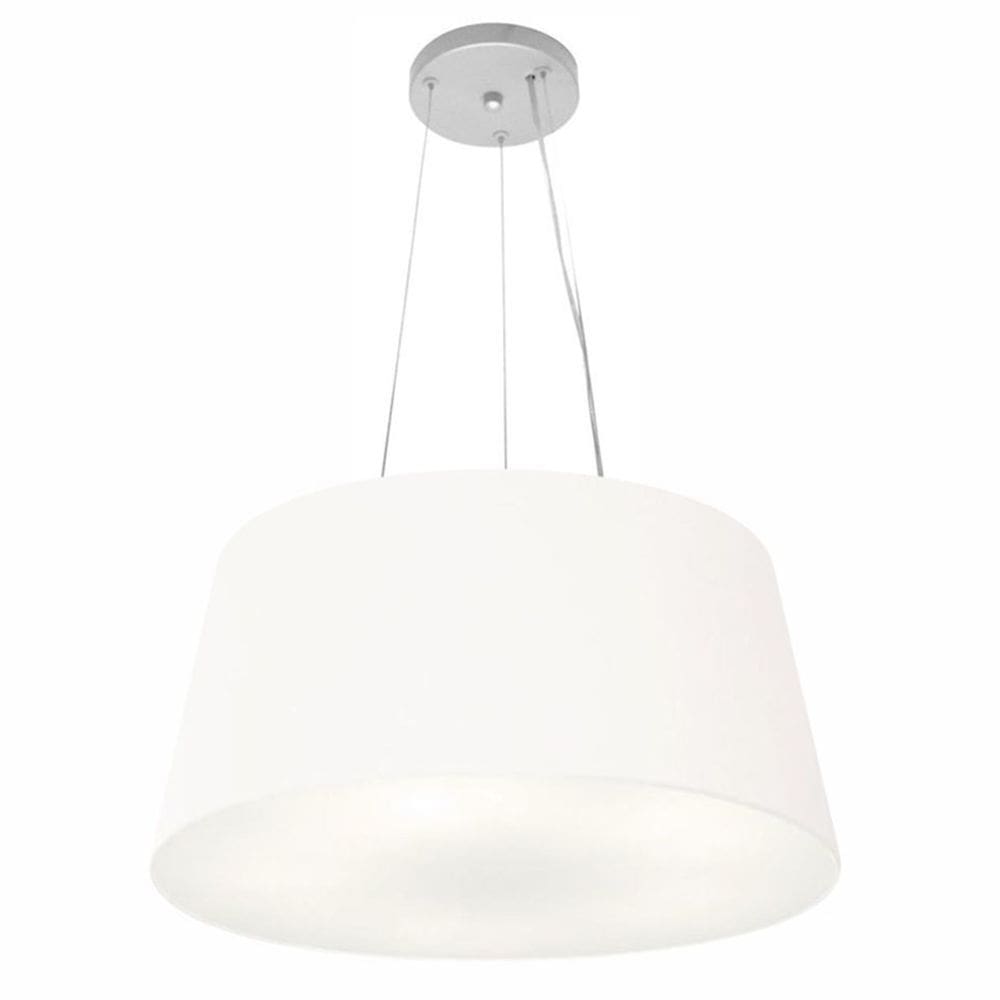 Lustre Pendente Cone Md-4048 Cúpula em Tecido 21/50x40cm Branco - Bivolt