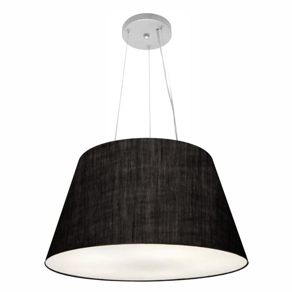 Lustre Pendente Cone Md-4141 Cúpula em Tecido 30/50x35cm Preto - Bivolt