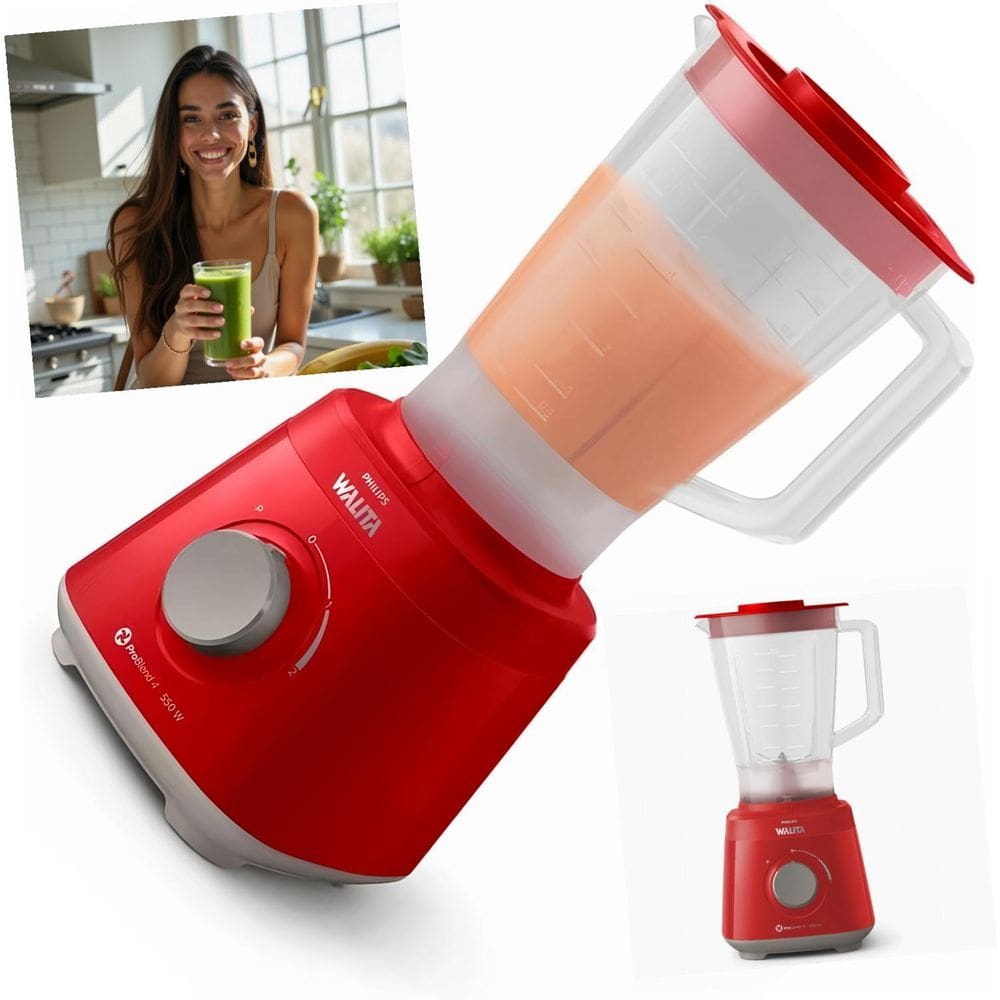 Liquidificador Daily Philips Walita RI2110 2 Velocidades 550W 2L Vermelho BPA Free Função Crush