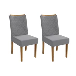 Cadeira de Cozinha Rosa 2CAD129 Madeirado Kit 2 Un Canela/Suede Cinza - Kappesberg