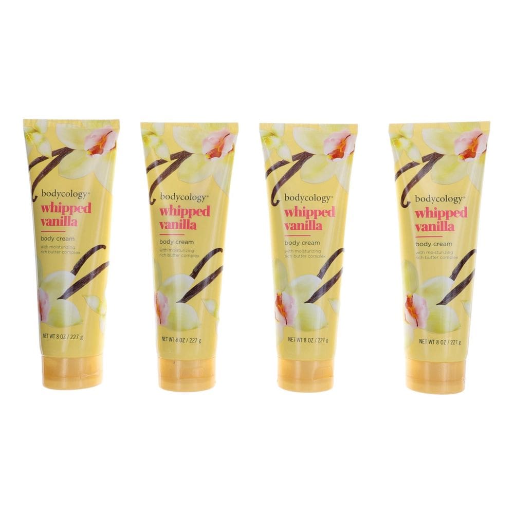Creme corporal hidratante Bodycology Whipped Vanilla, pacote de 8 onças x 4