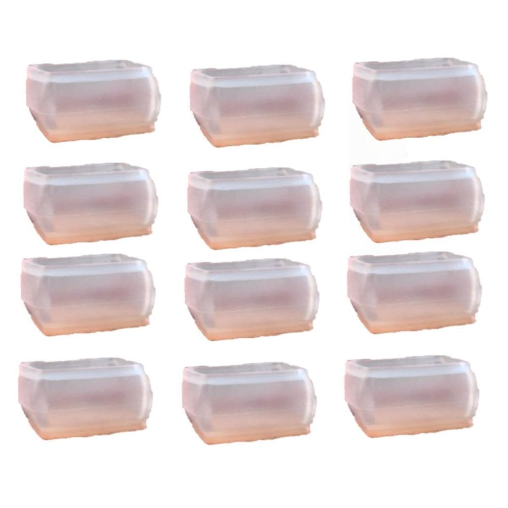 Protetor Silicone Feltro Retangular Pé Mesa E Cadeira 4 Pçs