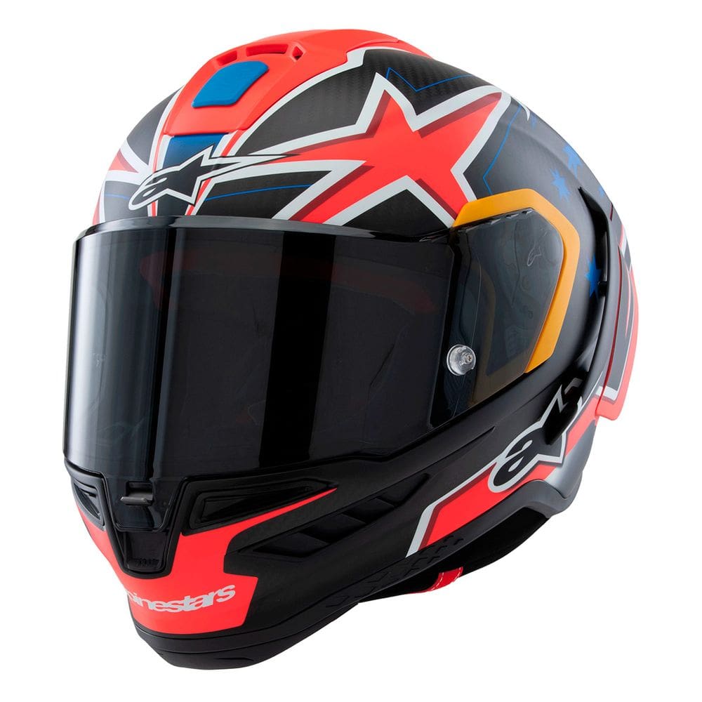 Capacete Alpinestars SR10 Miller Vermelho Carbon Fosco