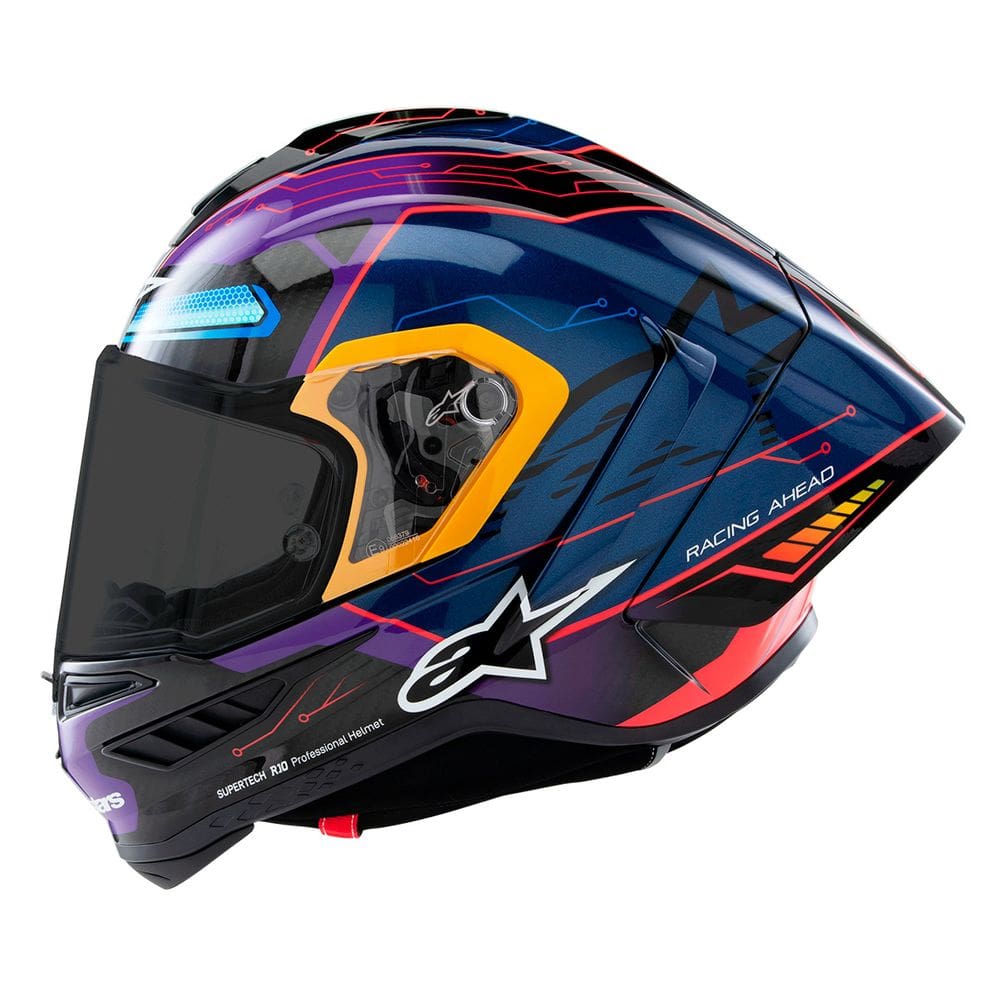 Capacete Alpinestars SR10 Martinator Azul e Roxo