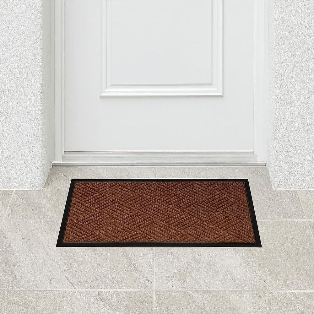 Tapete De Porta Capacho Fenice Texturas 70X40Cm Diagonal Mar