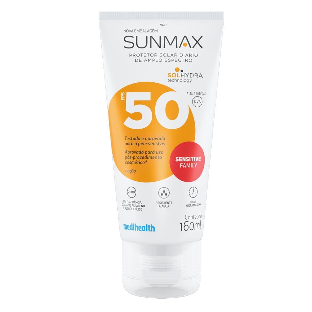 Protetor Solar Sunmax Sensitive FPS 50 Loção 160ml