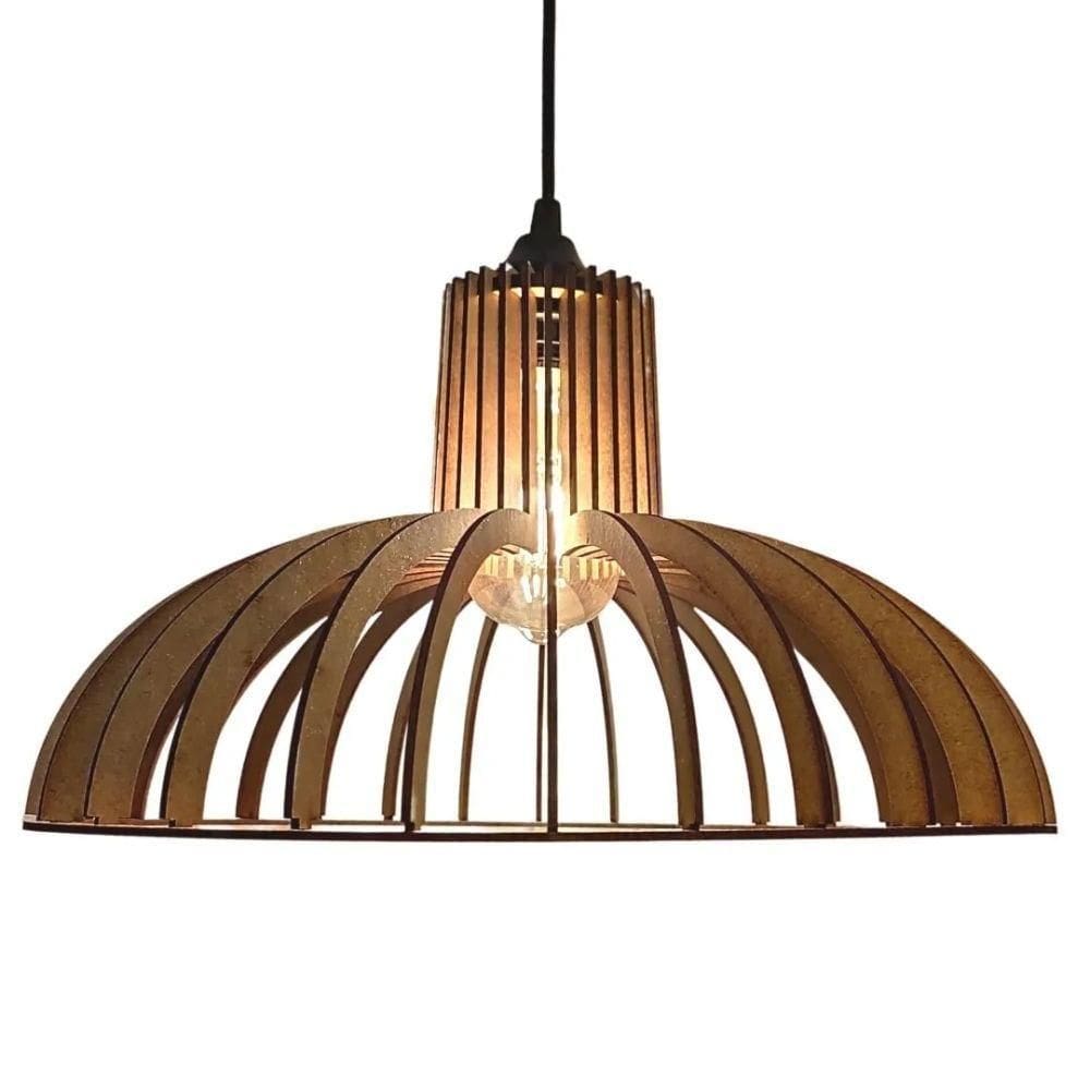 Luminária Teto Tipo Pendente Colônia - Cor:mdf Cru