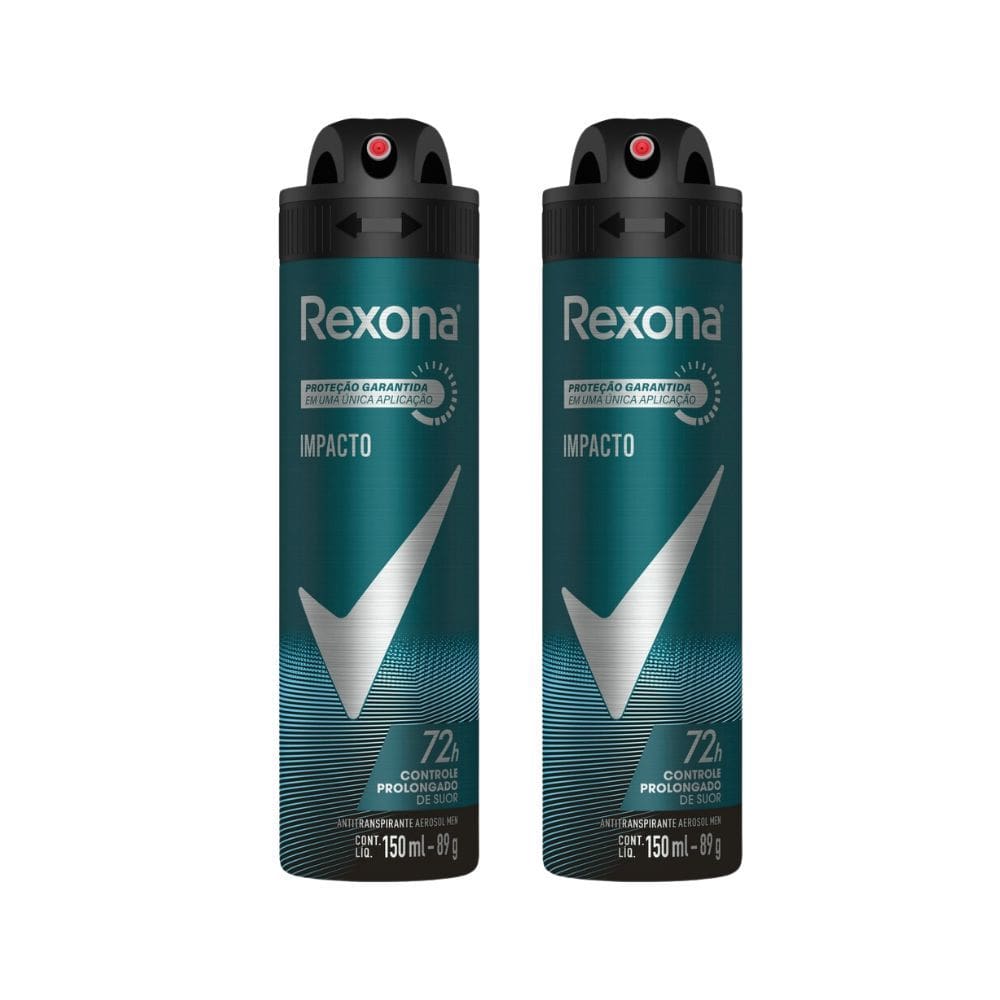 Kit 2 Desodorante Rexona Men Impacto Aerosol Antitranspirante 48h 150ml