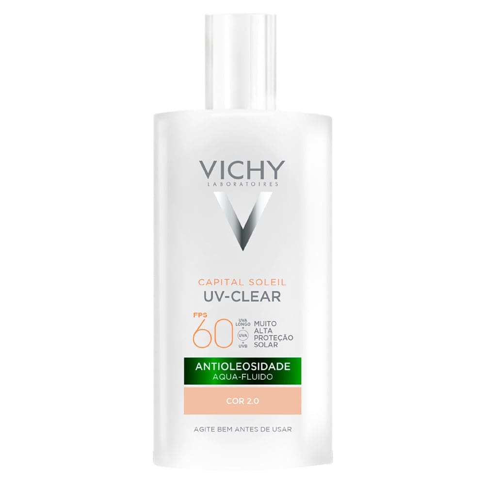 Protetor Solar Facial Vichy Capital Soleil UV-Clear Antioleosidade Aqua Fluido FPS 60 Cor 2.0 40g