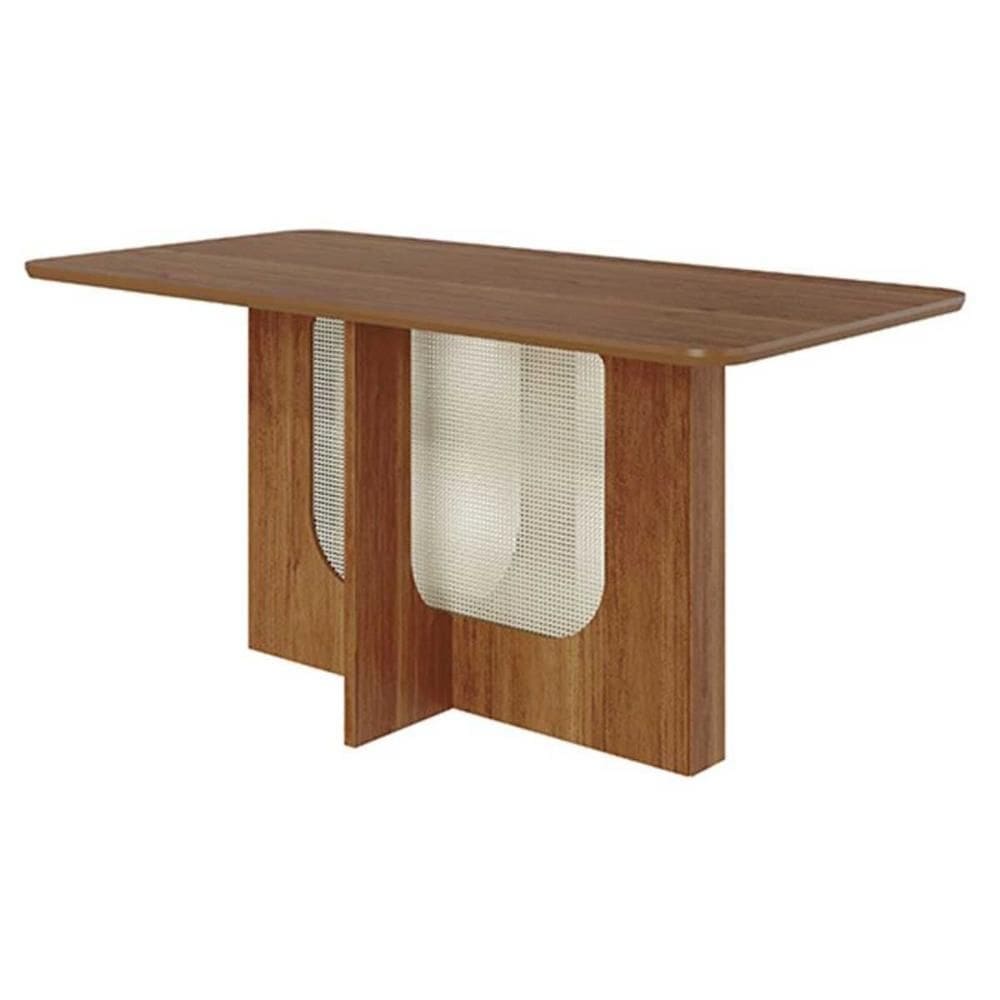 Mesa Multiuso Cozinha Louise c/ Tampo Madeirado 160x80cm Cinamomo - Cimol