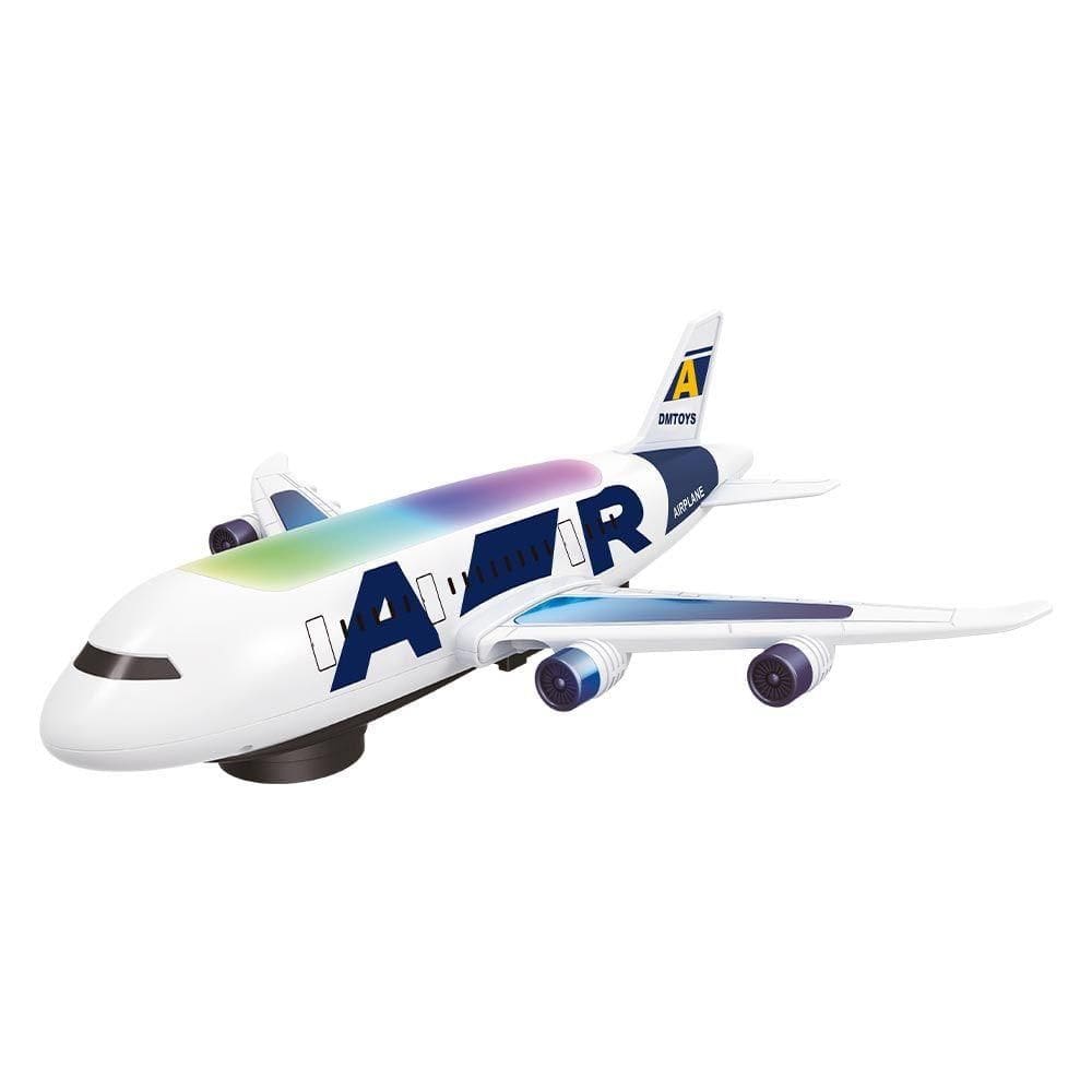 Avião Ultra Fast Bate e Volta Azul com Luz e Som - Dm Toys