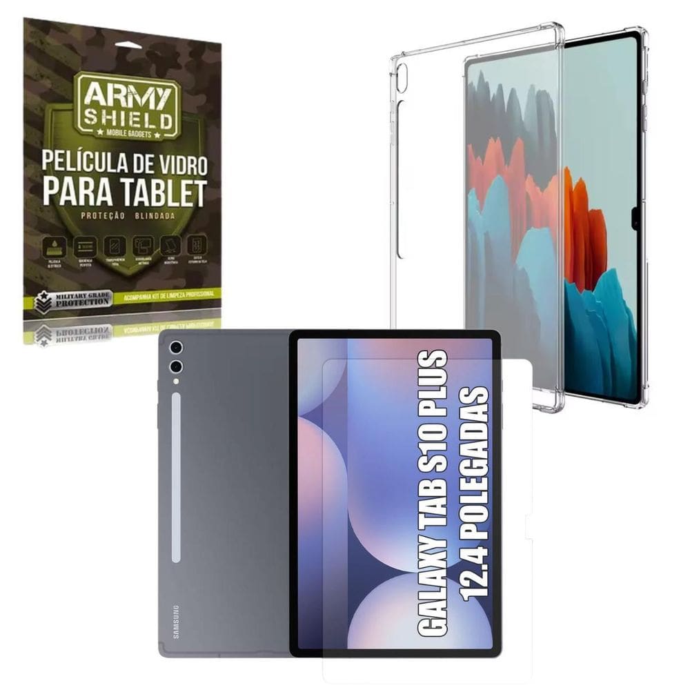 Capa + Película De Vidro 3D Para Galaxy Tab S10+ Plus