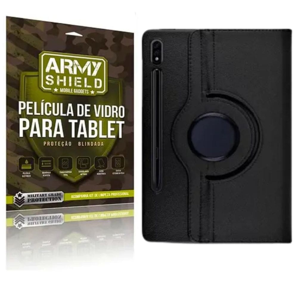Capa Giratória + Película De Vidro 3D Para Galaxy Tab S10+