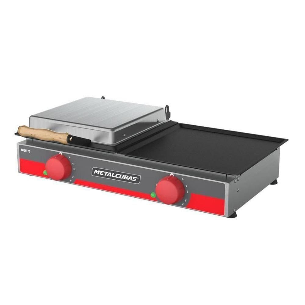 Chapa Elétrica 70Cm Profissional Prensa Metalcuba Mge70 220V