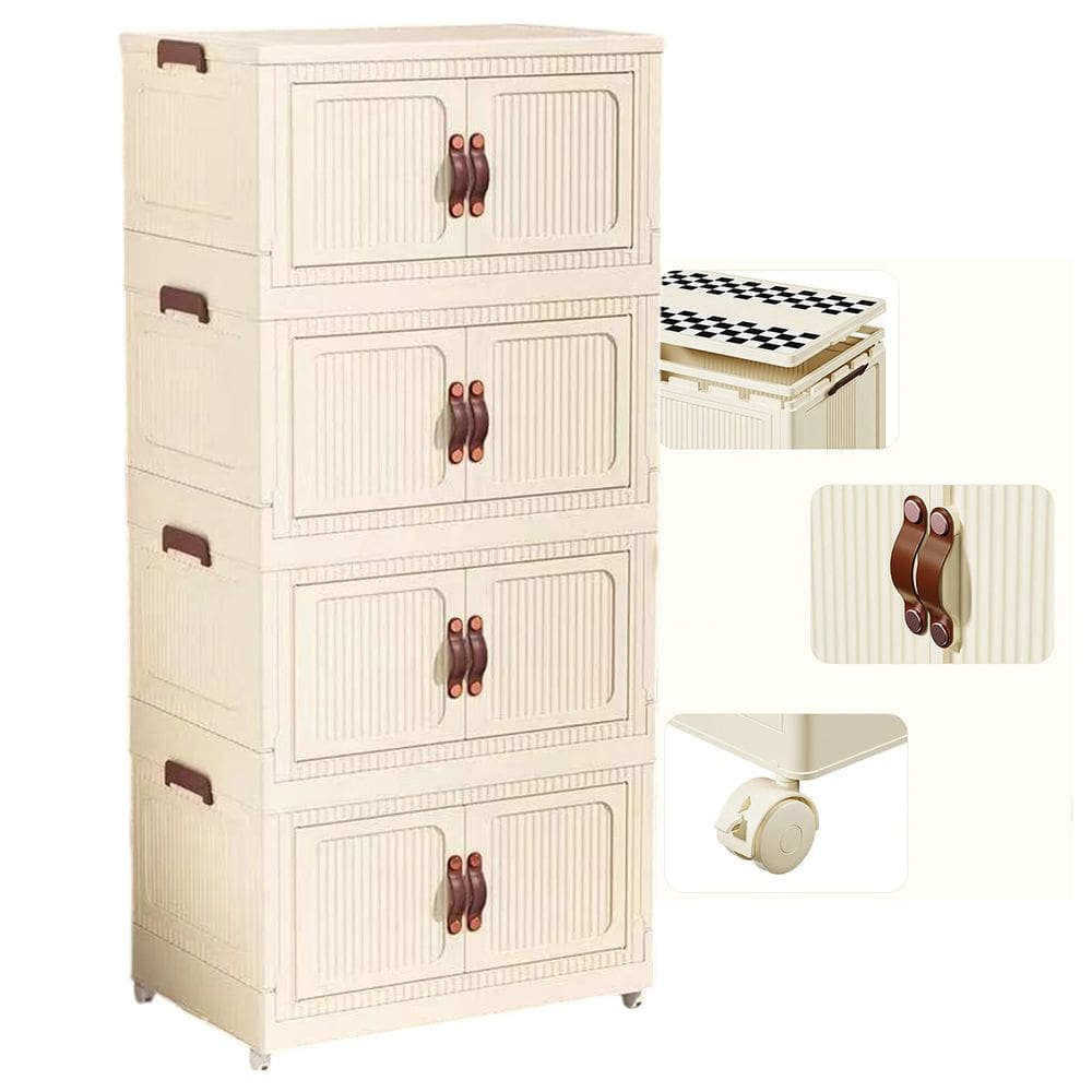 Armario Organizador Dobravel 4 Andares Empilhavel Porta Objetos Armarinho