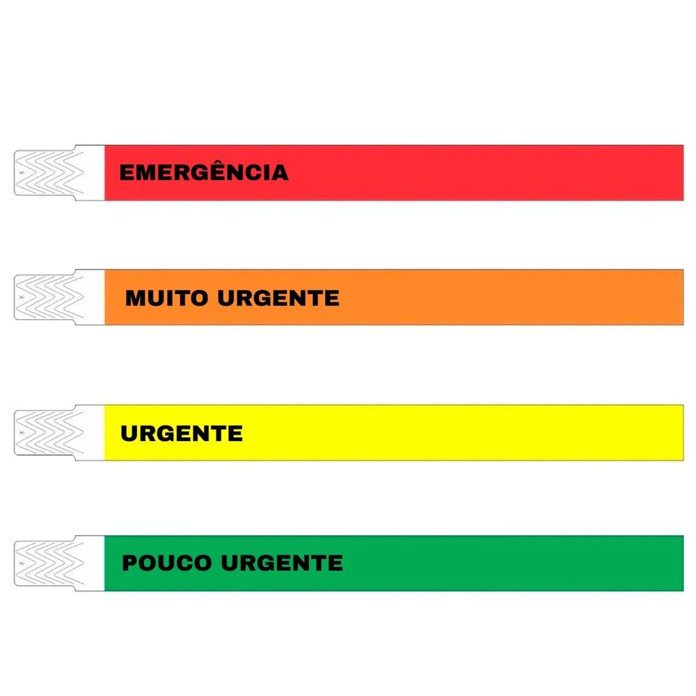 Kit 1000 Pulseiras Tyvek hospitalar Personalizadas - 4 Cores de Risco