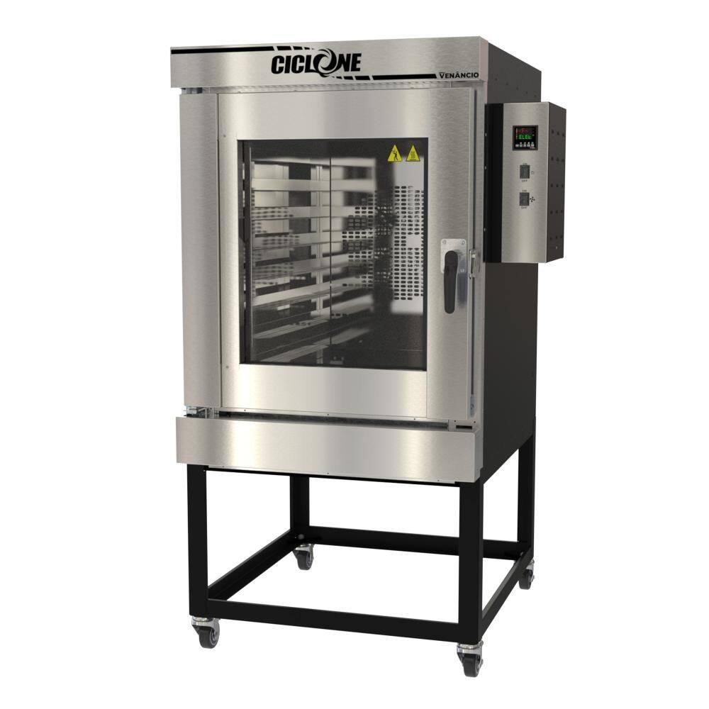 Forno Turbo Elétrico Venâncio Ciclone 8 esteiras Interior Inox Exterior Aço Carbono Monofásico 220V FTCE8