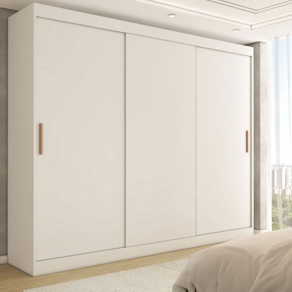 Guarda-Roupa Casal Harvard 3 Portas 2 Gavetas 100% Mdf Mdf Branco - Panorama Móveis