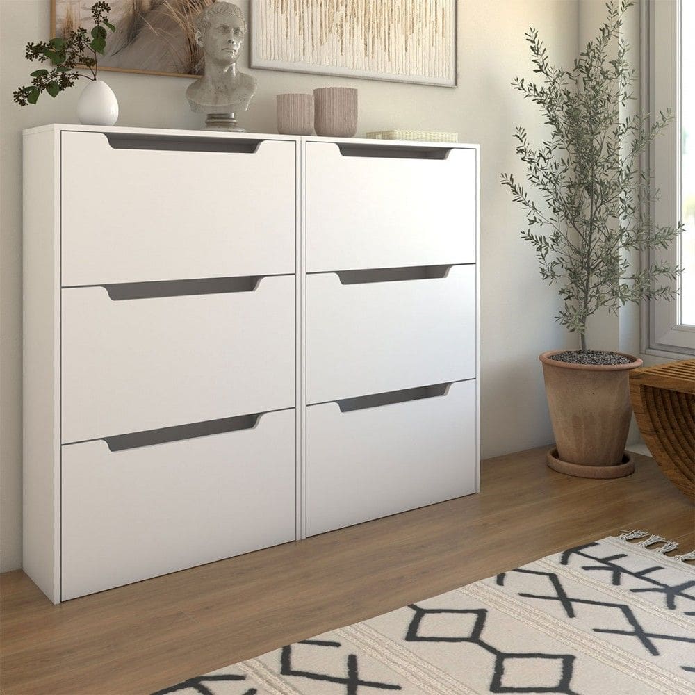 Sapateira 6 Portas para 24 Pares Sapato Branco - Panorama Móveis