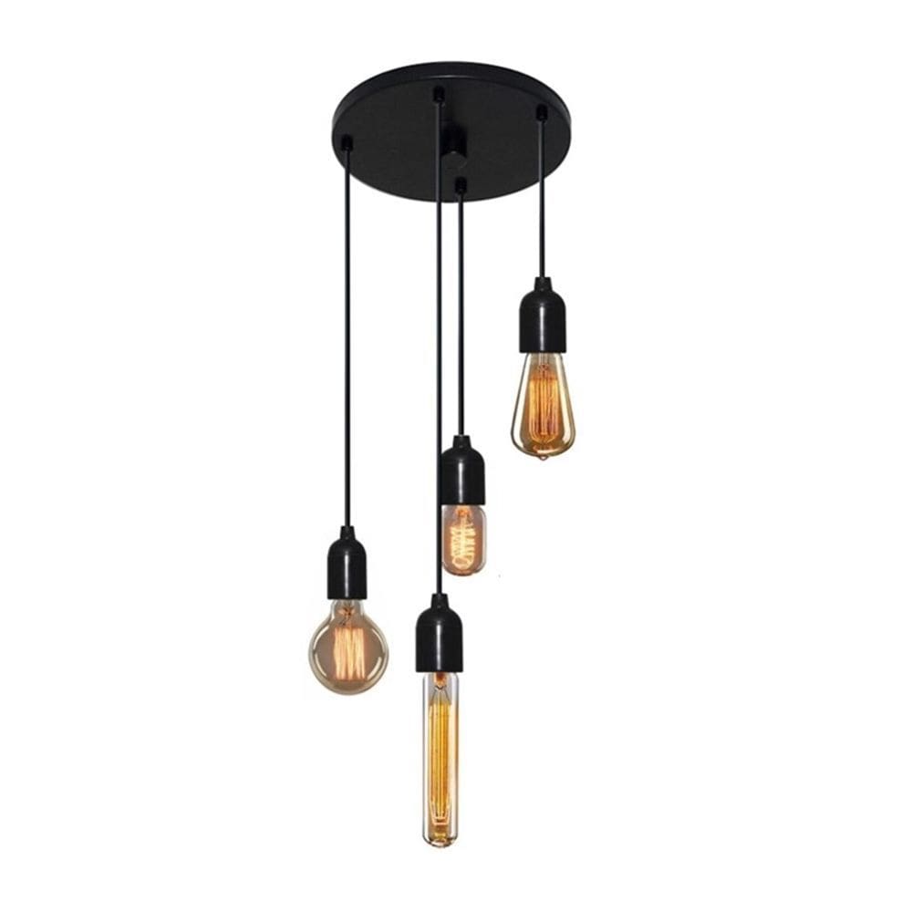 Lustre Luminária Retro Md-4162/4 Suporte Para Lâmpada / Não Inclusa - Bivolt