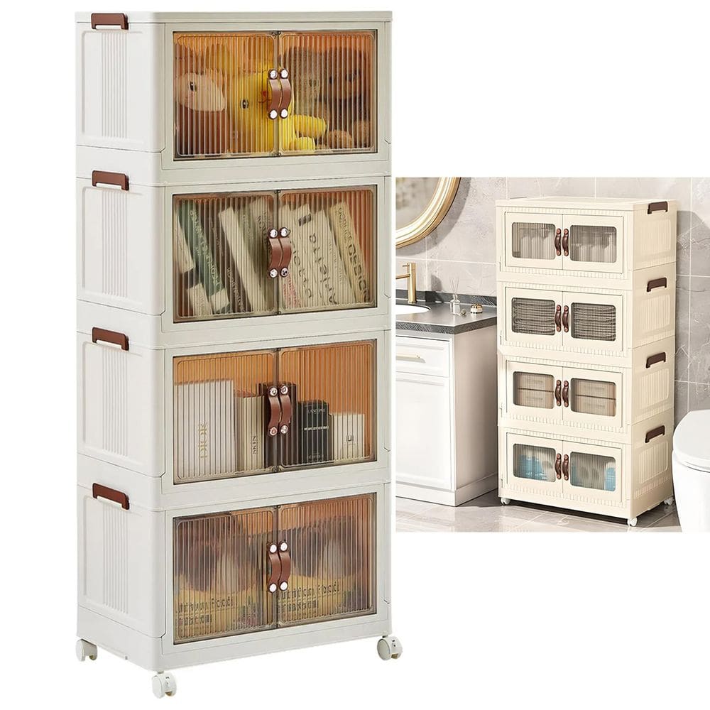 Armario Organizador Dobravel 4 Andares Empilhavel Organizaçao Decoraçao Livro Roupa Lenço
