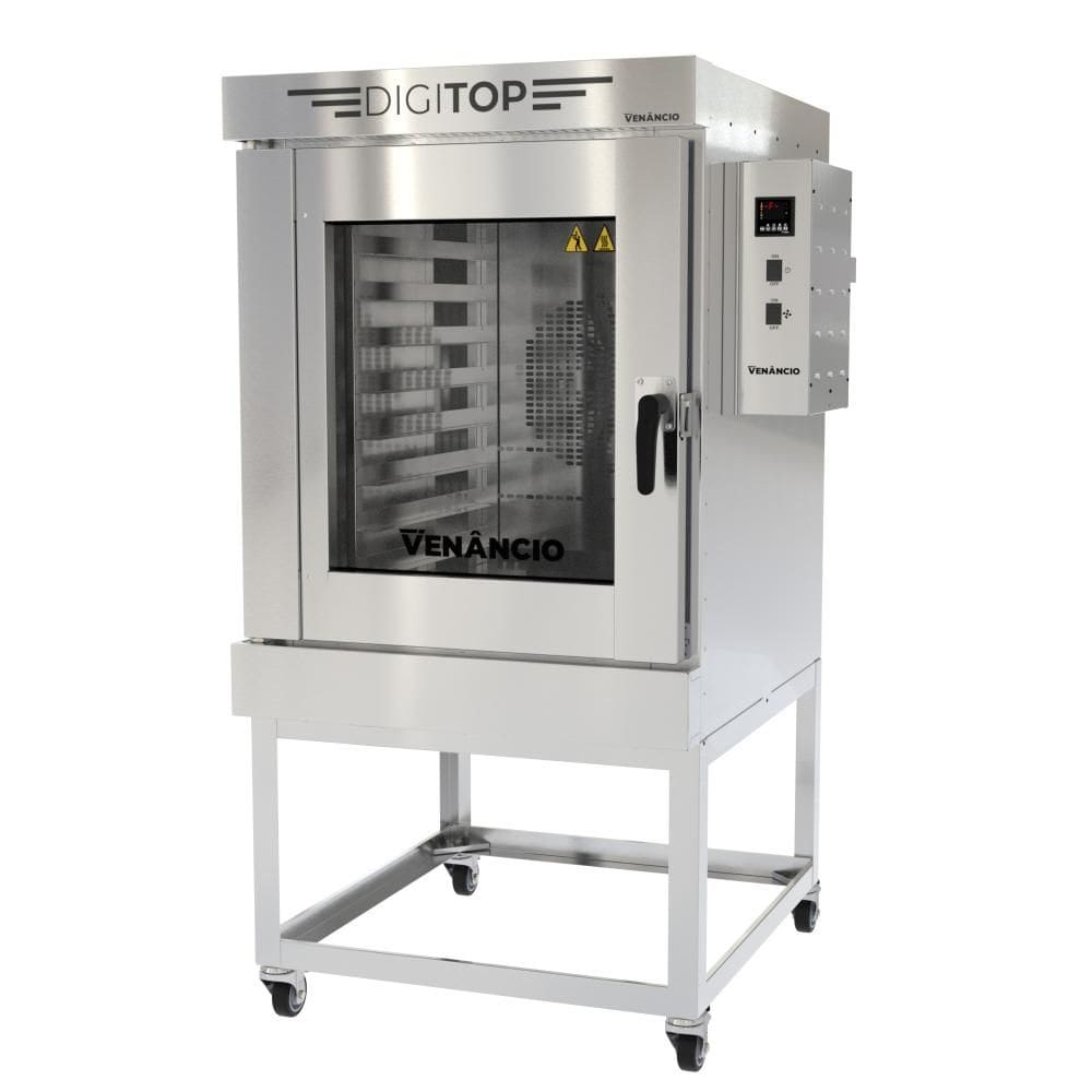 Forno Turbo Elétrico Venâncio Ciclone 8 esteiras Interior e Exterior Inox Monofásico 220V FTCE8