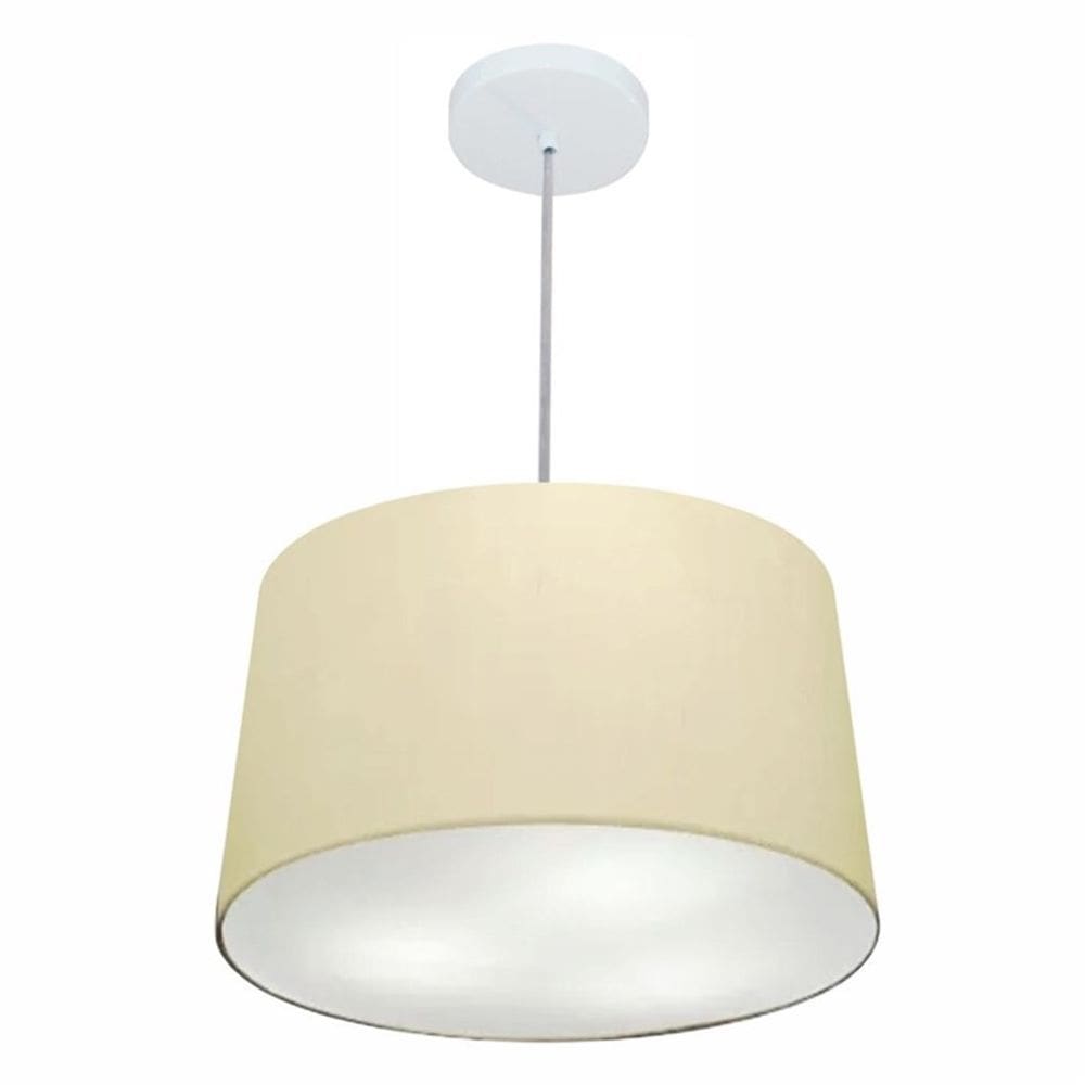 Lustre Pendente Cone Md-4156 Cúpula em Tecido 30/45x40cm Algodão Crú - Bivolt