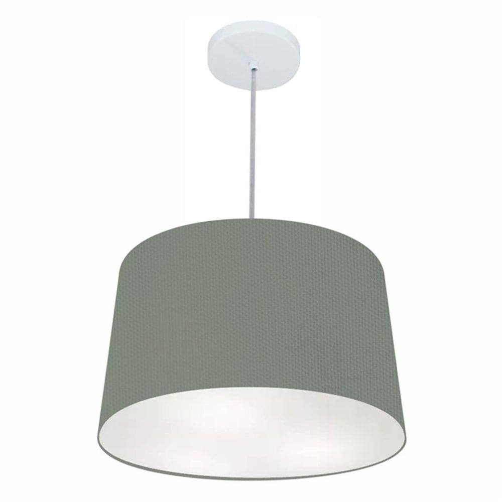 Lustre Pendente Cone Md-4156 Cúpula em Tecido 30/45x40cm Cinza Escuro - Bivolt