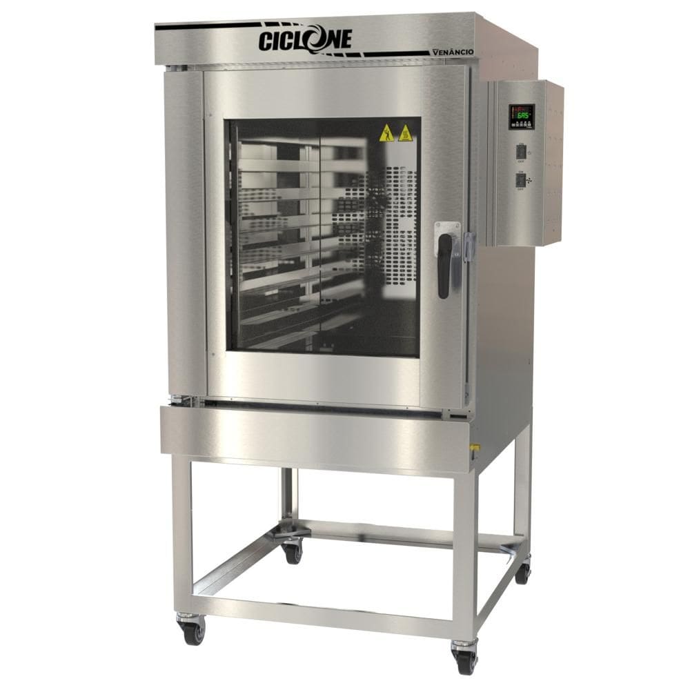 Forno Turbo A Gás Venâncio Ciclone 8 Esteiras Interior e Exterior Inox 127V FTCG8