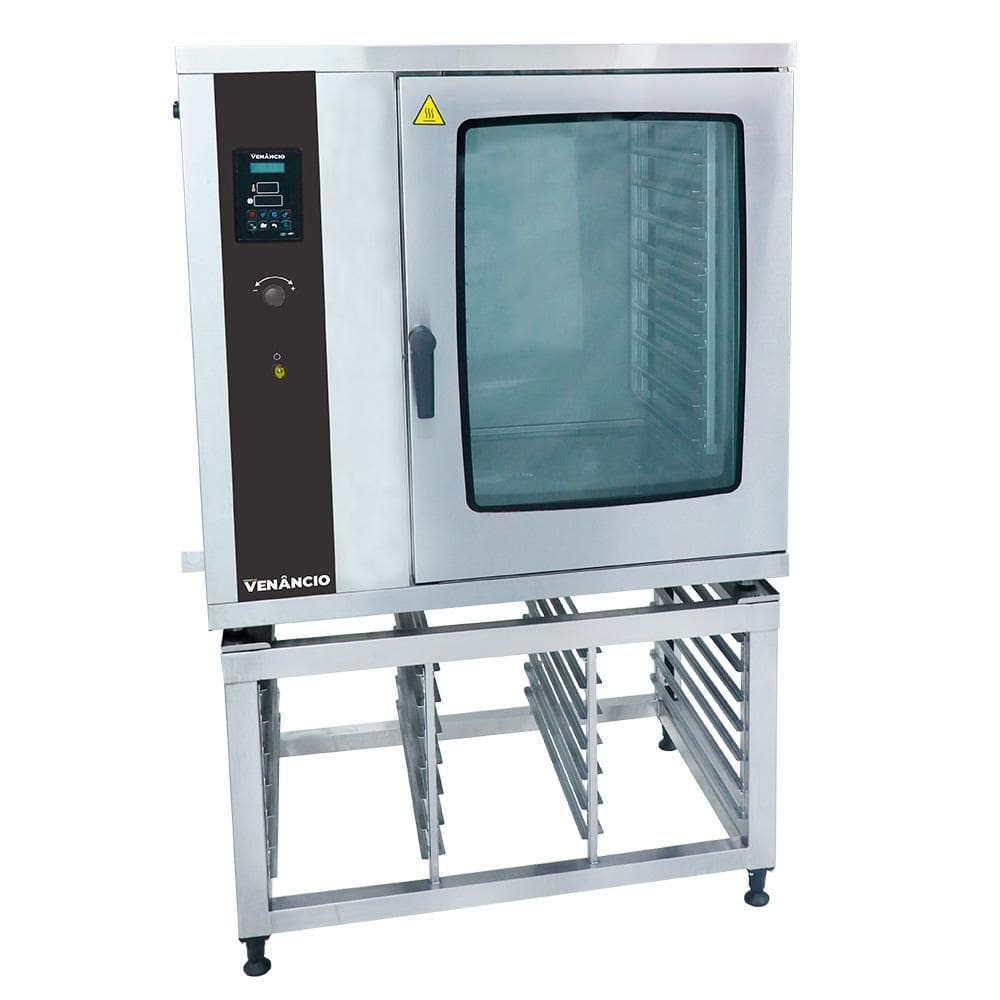 Forno Combinado Don Bidone com Cavalete 20 GN Elétrico Trifásico 380V Venâncio FCDB20E-CFC20