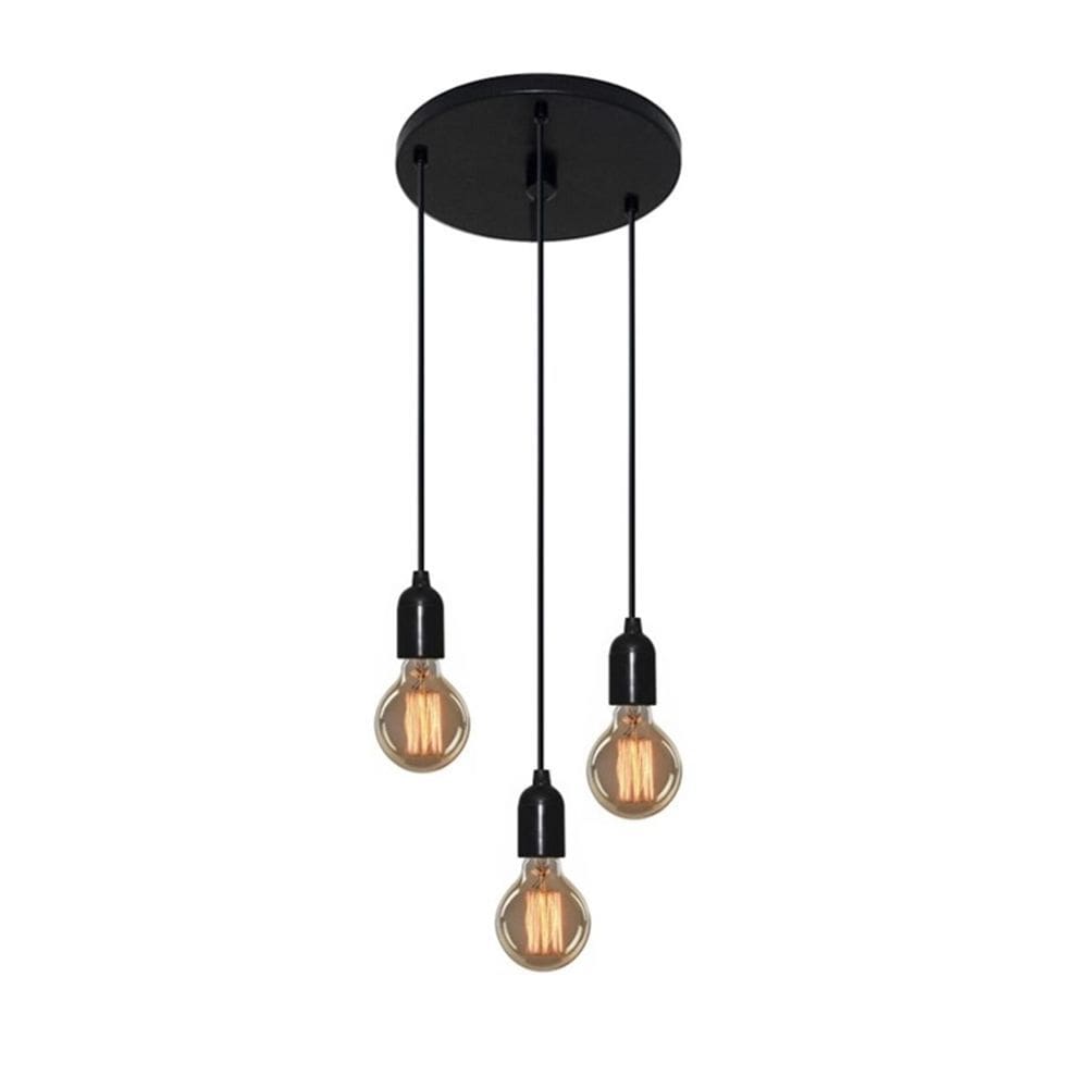 Lustre Pendente Retro Md-4162/3 Suporte Para Lâmpada / Não Inclusa - Bivolt
