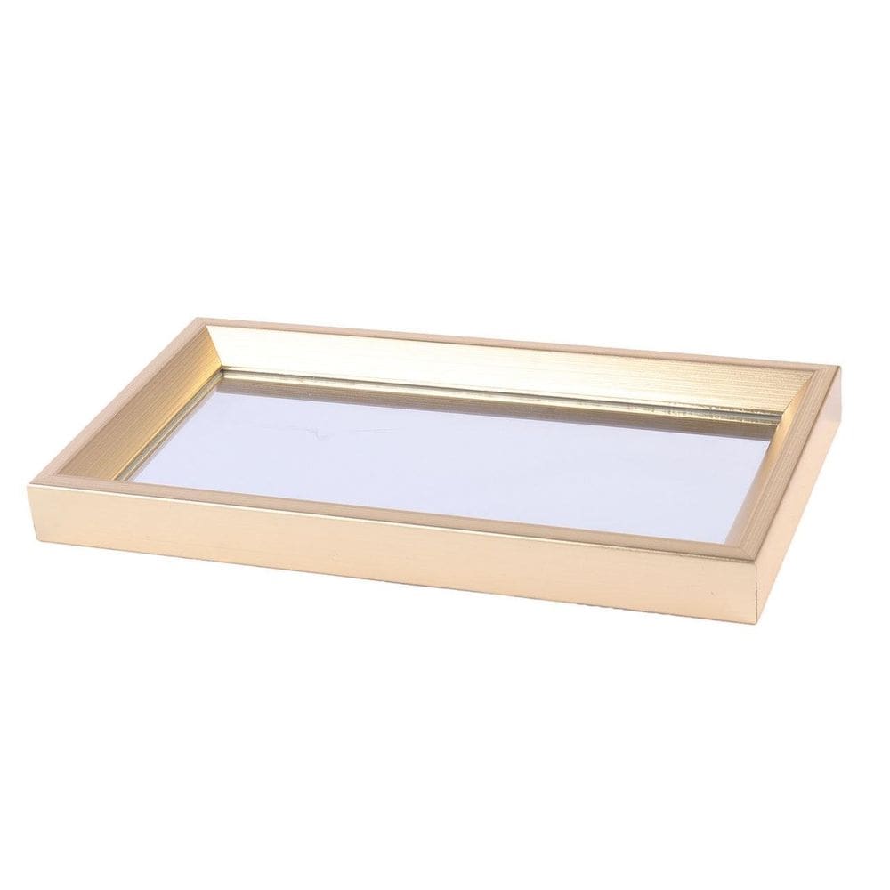 Bandeja Decorativa Espelhada Madeira e Espelho 22x12 cm Color