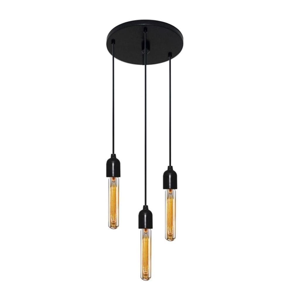 Lustre Pendente Luminária Retro Md-4162/3 Suporte Para Lâmpada / Não Inclusa - Bivolt
