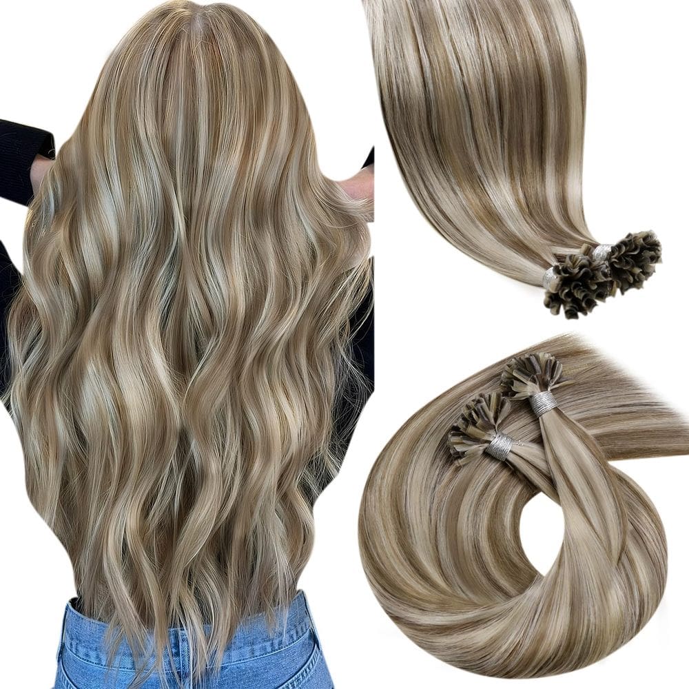 Extensões de cabelo LaAvoo K Tip Human Hair 22 cm Ash Platinum Blonde