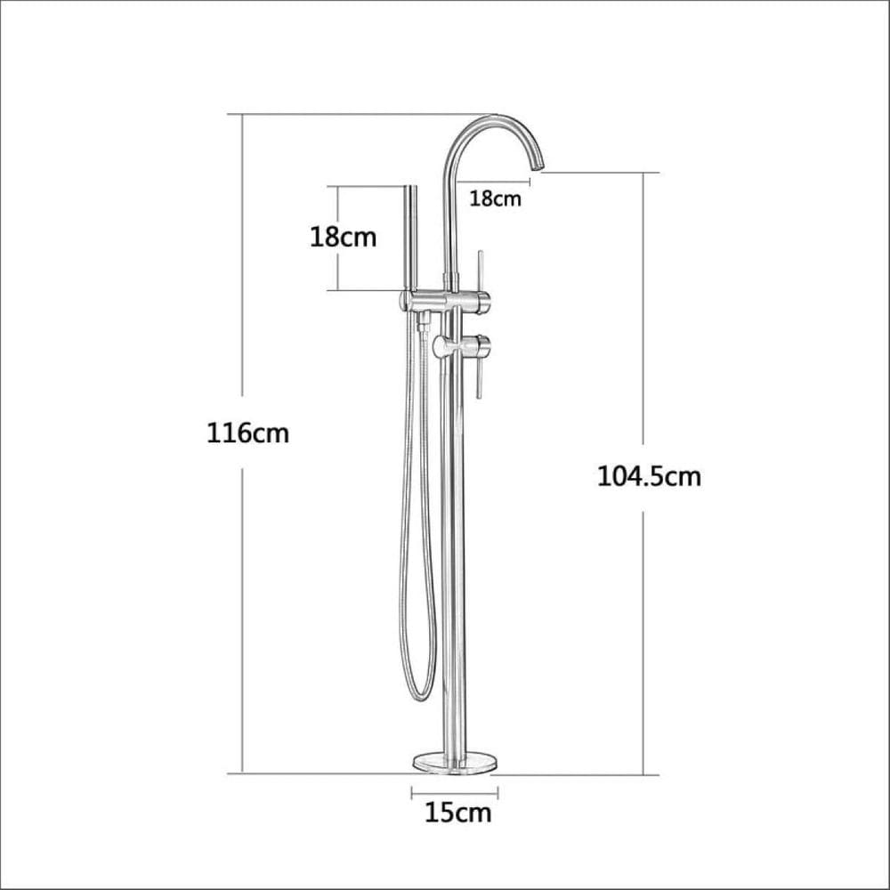 Torneira Chão Duchinha Gourmet Banheira Prateado Elegante