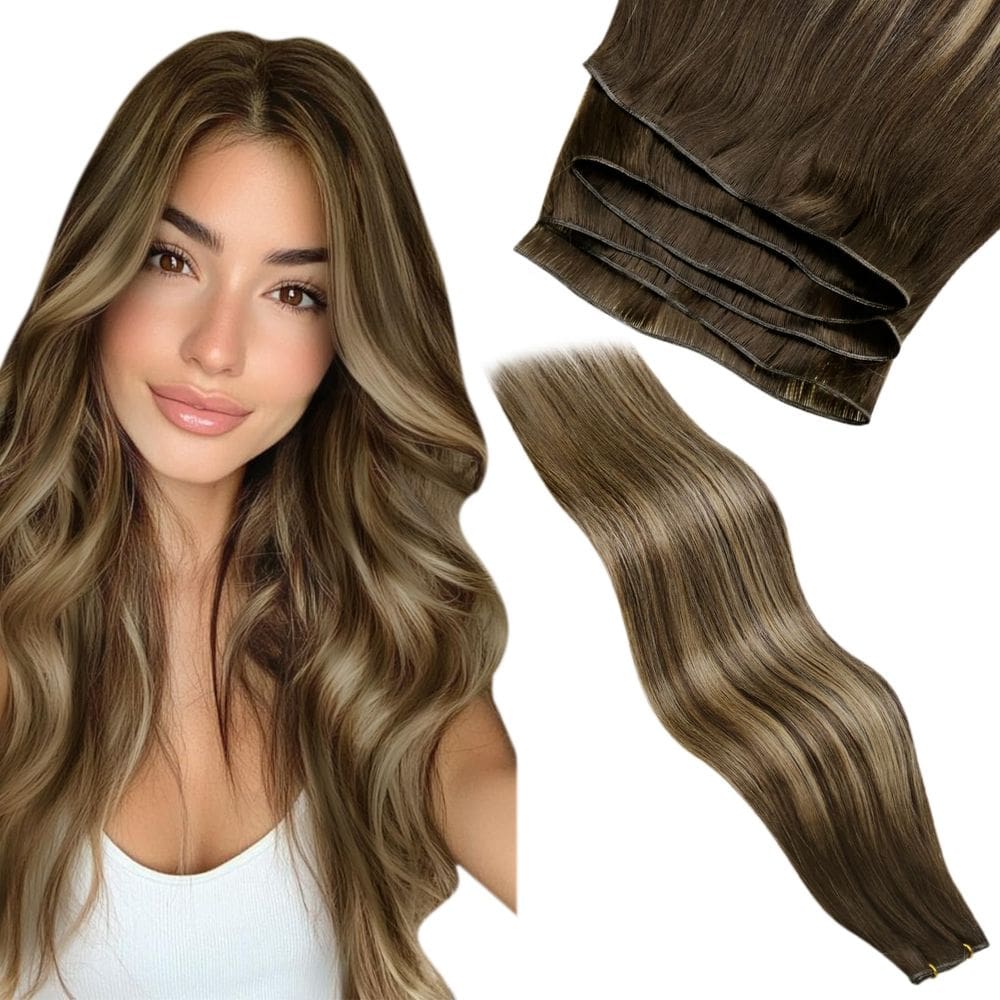 Extensões de cabelo LaAvoo Genius Weft Human Hair 18 polegadas 50g