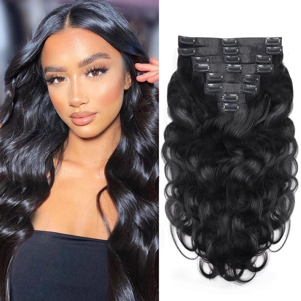 Extensões de cabelo Clip In Mihugass Body Wave 40 cm 120 g 8 unidades