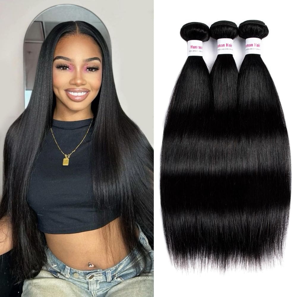 Pacotes de cabelo Klinner 12A Straight 40 45 50cm 100% brasileiros