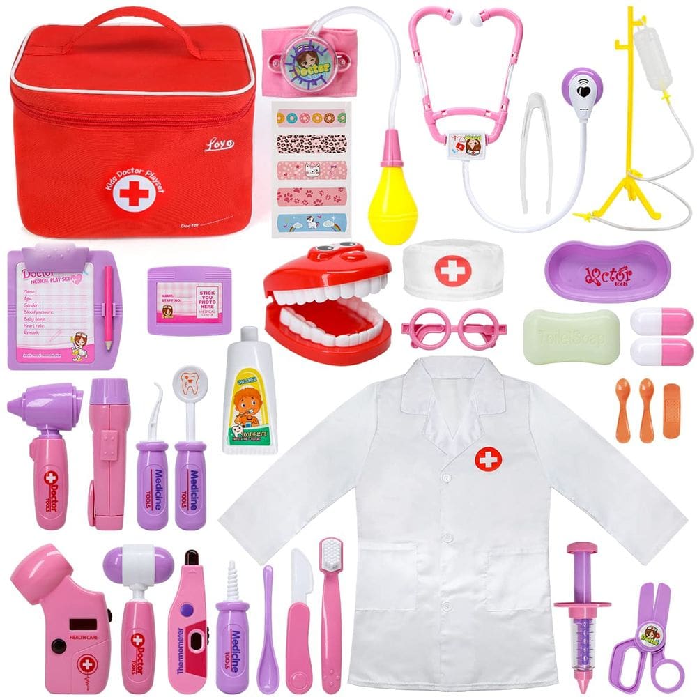 Toy Doctor Kit LOYO 35 peças para crianças de 3 a 6 anos com estojo de presente
