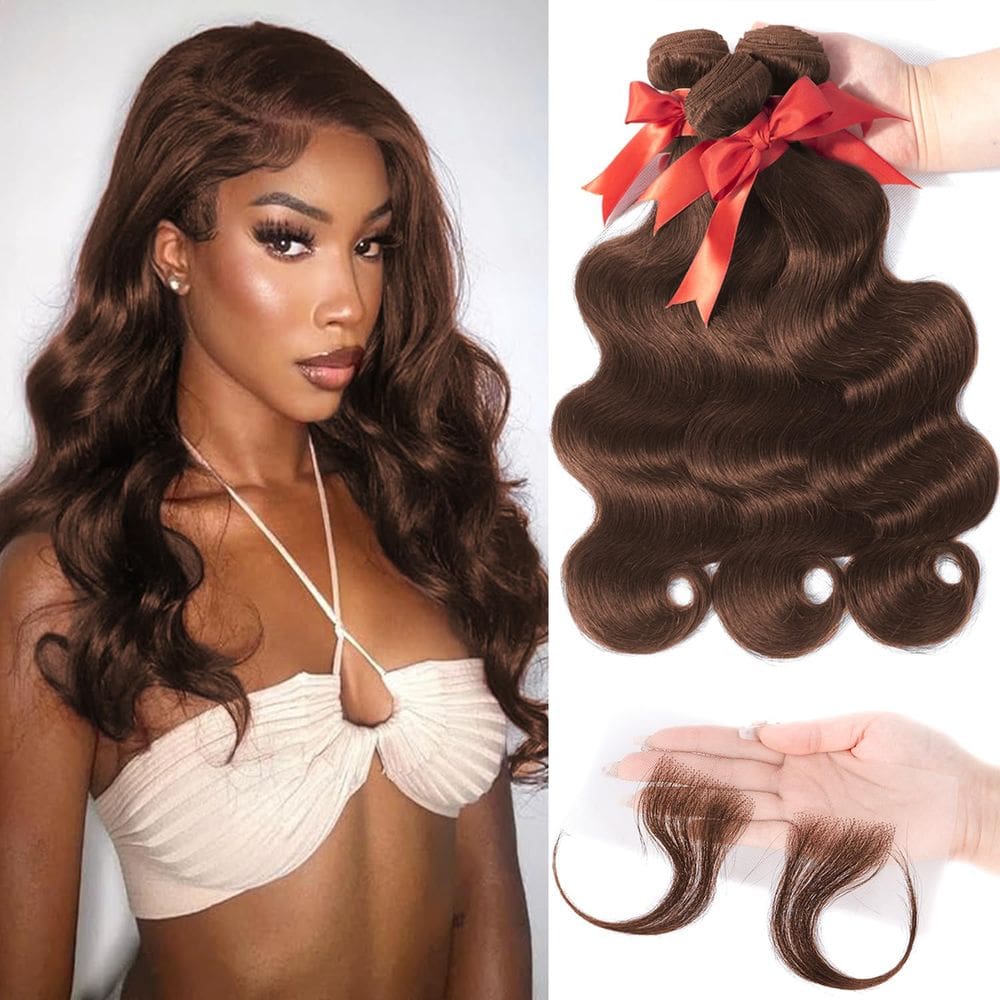 Extensões de cabelo LUXEDIVA Chocolate Brown Body Wave 14-18in